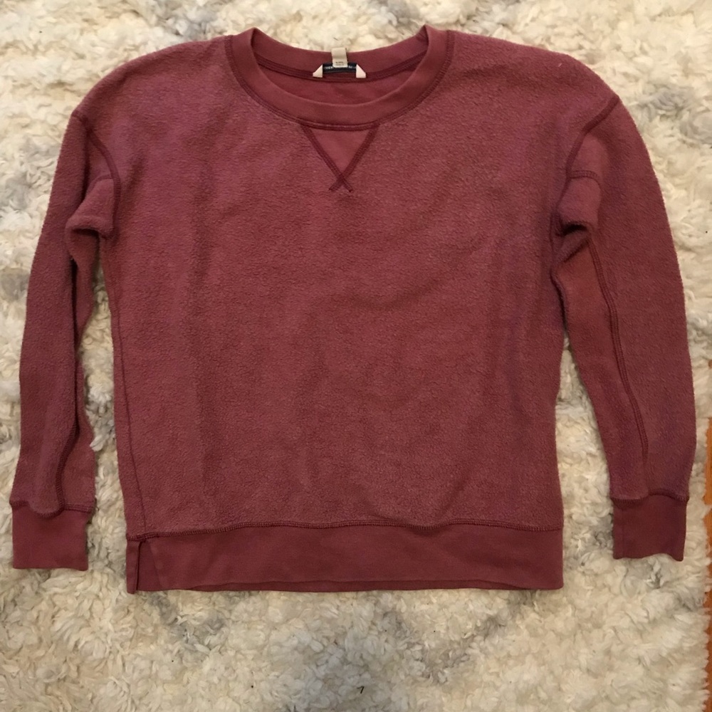 Red Fuzzy Crew Neck